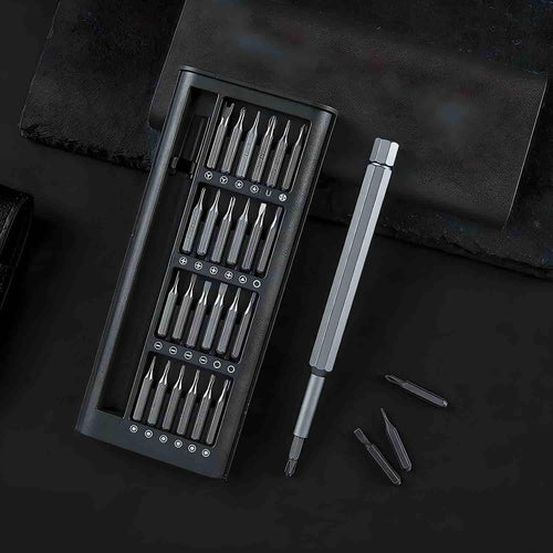 24-piece precision screwdriver set with magnetic tips in organized case for electronics repair