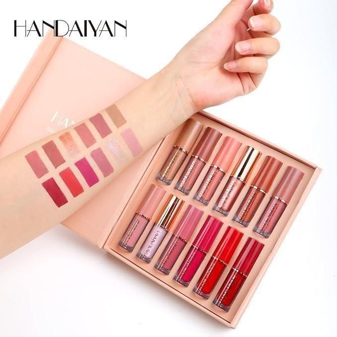12-Piece Velvet Matte Liquid Lipstick Set - Long-Lasting Waterproof Formula