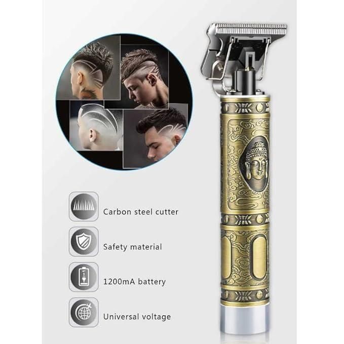Man using professional hair trimmer for beard grooming and facial hair styling